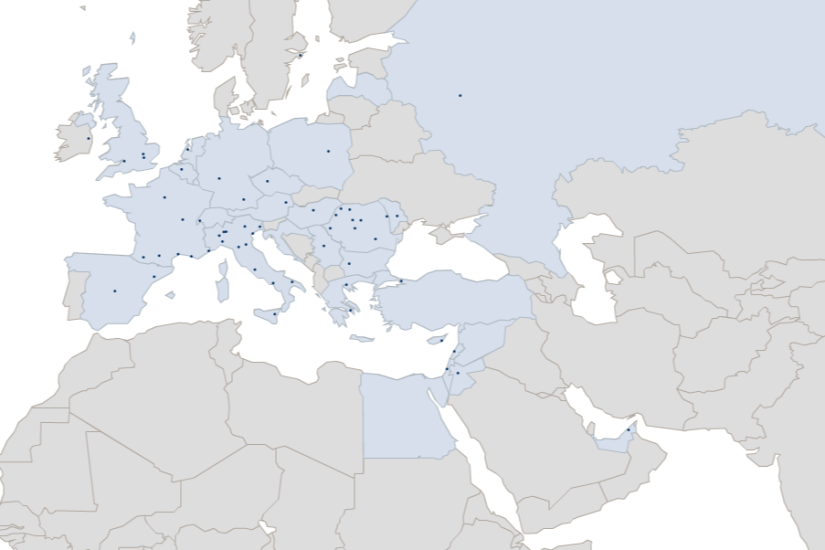 TAROM Route map