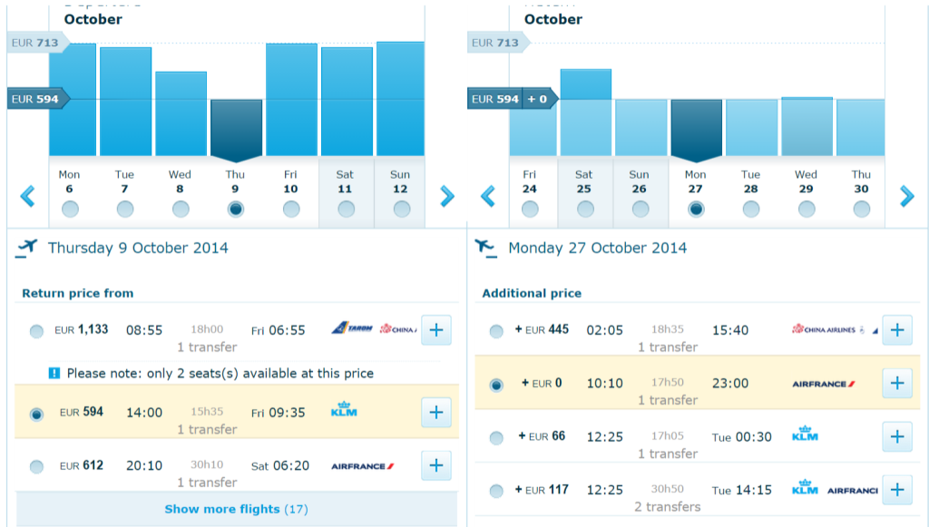 KLM Promotie Bangkok 593 EUR